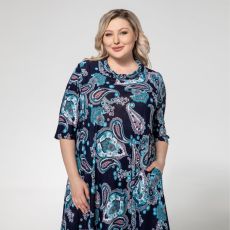 Платье, текстиль, бирюзовый