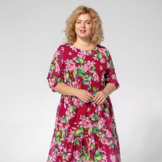 Платье, текстиль, бордовый