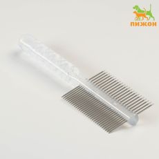 Расчёска для шерсти «Пузырьки» двухсторонняя, прозрачная, 19.5×5.6 см