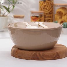 5077376 Салатник с крышкой и приборами Giaretti Bono, 5 л, цвет МИКС
