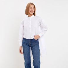 Рубашка женская с воротником стойка MINAKU: Casual Collection, размер 40, белый