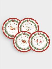 Тарелка десертная, 19 см, 4 шт, фарфор P, белая, Микс, Magie de Noel