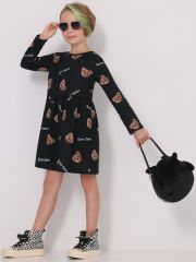 445677 Апрель Платье тедди на черном