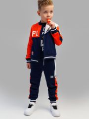 505293 PLAYTODAY Толстовка оранжевый,тёмно-синий,белый