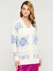 Кардиган женский 9232-91015 молоко/зимнее утро/камелия NEWVAY