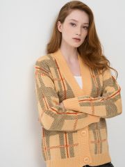 Кардиган женский 7232-14090 персиковый крем/апельсин/антрацит BE YOU