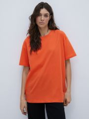 OmT_D1301 Фуфайка (футболка) женская OVERSIZE, CO Omsa Футболка Arancio (Оранжевый)