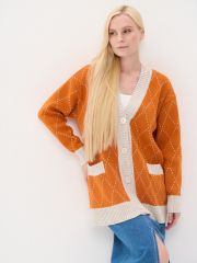 Кардиган женский 9242-91047 абрикосовый пунш/св.бежевый NEWVAY
