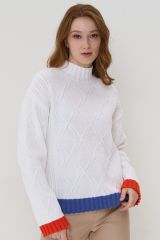 7232-40199-501/18-3945/17-1563 Джемпер NEWVAY Белый/звездная пыль/оранжевая осень