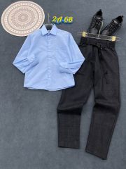 Костюм Рубашка+Брюки на школе хорошее качество , Стрейч