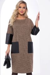 П8150 LT Collection Платье капучино, чёрный