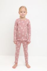 CROCKID Пижама К 1618 серая пудра, крупная вишня