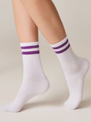 ACTIVE 19С-65СП Conte elegant Носки белый-сиреневый