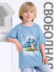 528866 Апрель Футболка серо-голубой