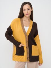 Кардиган женский 9242-91040 горький шоколад/шалфей/карамельный кофе NEWVAY