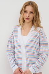 9241-91042-001/392665/4198/56666/10344/7034 Кардиган NEWVAY Белый/королевский голубой/натюрель/тиффани/ розовый/какао