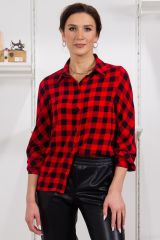 460878 Braslava Рубашка красный чёрный клетка