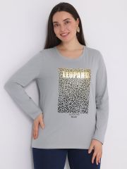 383846 Апрель Лонгслив серый
