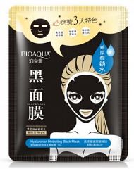 Чёрная маска для лица с гиалуроновой кислотой BIOAQUA, 3 шт