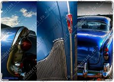 retro blue car