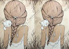 girl and cat