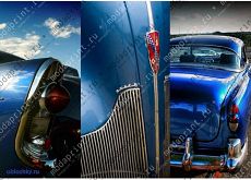 retro blue car