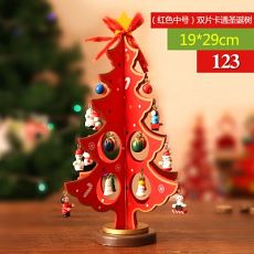 Ёлка декоративная деревянная с игрушками, 29 см
