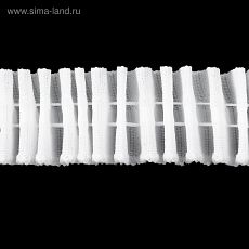 2466451 Шторная лента классическая, матовая, 2,5 см, 100 ± 1 м, цвет белый