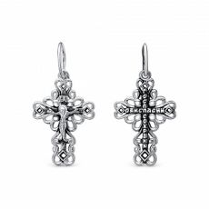 Крест из серебра литье частичное чернение