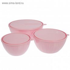1882885 Набор салатников с крышками Fiesta, 3 шт: 5 л, 2,8 л; 1,7 л, цвет МИКС Giaretti