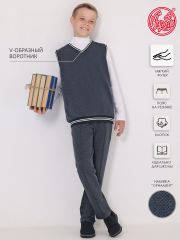 433158 Апрель Комплект орнамент синий+серый+полоска белая на темно-синем
