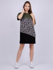 525930 Malina Платье черный, оливка, белый
