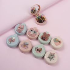 Расчёска массажная, складная, с зеркалом, d = 7,5 см, рисунок МИКС 6962664