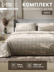 9355726 Постельное бельё евро «Этель. Клетка», бязь
