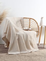 Плед «Этель» Cotton, 150×240 см, бежевый, хлопок 100%