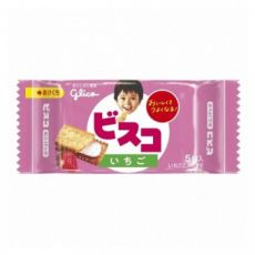 532007 GLICO BISCO рассыпчатое печенье с бисквитным нежным клубничным кремом, мини, 5 шт
