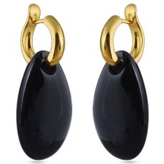 Серьги (смола черная; покрытие золото), Есть комплект