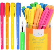 Ручка масляная синяя, игловидный наконечник, 0,5 мм LOREX NEON Slim Soft