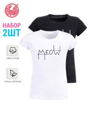 397551 Апрель Футболка белый+черный