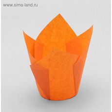 ЦЕНА ЗА 180 ШТ! 4527850 Форма бумажная "Тюльпан" 5 х 8 см, оранжевый