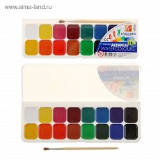 1026611 Акварель «Луч» Классика, 16 цветов, с кистью