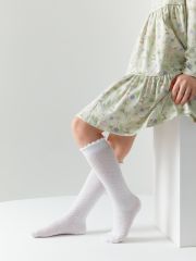 Omsa Гольфы OMSA kids Gambaletto 32A02 ажурные - борт шахматкой и пикотами Bianco (Белый)