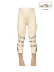 Omsa Колготки OMSA kids Collant 11P61-2 с имитацией носка и рисунком (котик) Beige (Бежевый)