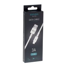 9514944 Кабель Exployd EX-K-1276, Type-C - USB, 3 А, 1 м, зарядка/передача данных, силикон, белый