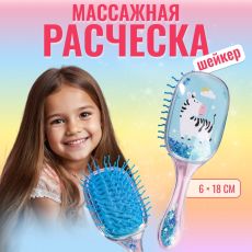 ЦЕНА ЗА 3 ШТ! АКЦИЯ! 10499247 Расчёска массажная, широкая, 6×18(±1) см, голубая