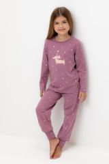 CROCKID Пижама К 1637 темная орхидея, сердечки и колокольчики