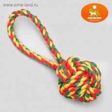 3673740 Игрушка канатная "Мяч с петлей", до 65 гр, микс цветов