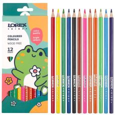 Набор цветных карандашей LOREX KIDS 12 цв. трехгранные, пластиковые в картонной упаковке