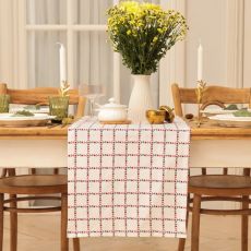 Дорожка на стол Этель Flower Cage 40×149 см, 100% хлопок, рогожка 186 г/м², белая