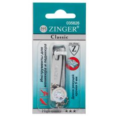 Zinger Книпсер для ногтей с пилкой и с цепочкой / Classic SLN-603 F C, 9 мм